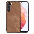For Samsung Galaxy S21 5G Vintage Leather PC Back Cover Phone Case(Brown)