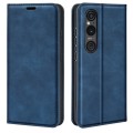 For Sony Xperia 1 VI Retro-skin Magnetic Suction Leather Phone Case(Dark Blue)