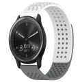 For Garmin Vivomove Sport 20mm Holes Breathable 3D Dots Silicone Watch Band(White+Grey)
