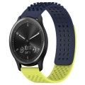 For Garmin Vivomove Sport 20mm Holes Breathable 3D Dots Silicone Watch Band(Midnight Blue+Lime Green