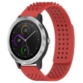 For Garmin Vivoactive 3 20mm Holes Breathable 3D Dots Silicone Watch Band(Red)