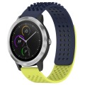 For Garmin Vivoactive 3 20mm Holes Breathable 3D Dots Silicone Watch Band(Midnight Blue+Lime Green)