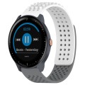 For Garmin Vivoactive3 Music 20mm Holes Breathable 3D Dots Silicone Watch Band(White+Grey)