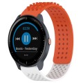 For Garmin Vivoactive3 Music 20mm Holes Breathable 3D Dots Silicone Watch Band(Orange+White)