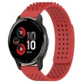 For Garmin Venu 2 Plus 20mm Holes Breathable 3D Dots Silicone Watch Band(Red)