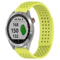 For Garmin Approach S40 20mm Holes Breathable 3D Dots Silicone Watch Band(Lime Green)
