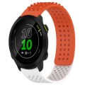 For Garmin Forerunner 158 20mm Holes Breathable 3D Dots Silicone Watch Band(Orange+White)