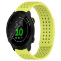 For Garmin Forerunner 158 20mm Holes Breathable 3D Dots Silicone Watch Band(Lime Green)