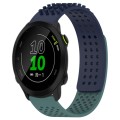 For Garmin Forerunner 158 20mm Holes Breathable 3D Dots Silicone Watch Band(Midnight Blue+Olive Gree