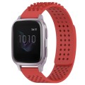 For Garmin Venu SQ 20mm Holes Breathable 3D Dots Silicone Watch Band(Red)