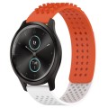 For Garmin VivoMove Style 20mm Holes Breathable 3D Dots Silicone Watch Band(Orange+White)
