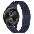 For Garmin VivoMove Style 20mm Holes Breathable 3D Dots Silicone Watch Band(Midnight Blue)