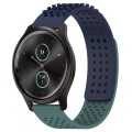 For Garmin VivoMove Style 20mm Holes Breathable 3D Dots Silicone Watch Band(Midnight Blue+Olive Gree