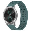 For Garmin VivoMove Luxe 20mm Holes Breathable 3D Dots Silicone Watch Band(Olive Green)