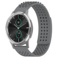 For Garmin VivoMove Luxe 20mm Holes Breathable 3D Dots Silicone Watch Band(Grey)