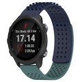 For Garmin Forerunner 245 20mm Holes Breathable 3D Dots Silicone Watch Band(Midnight Blue+Olive Gree