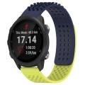 For Garmin Forerunner 245 20mm Holes Breathable 3D Dots Silicone Watch Band(Midnight Blue+Lime Green