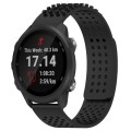 For Garmin Forerunner 245 Music 20mm Holes Breathable 3D Dots Silicone Watch Band(Black)