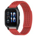 For Garmin Forerunner Sq2 20mm Holes Breathable 3D Dots Silicone Watch Band(Red)