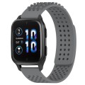 For Garmin Forerunner Sq2 20mm Holes Breathable 3D Dots Silicone Watch Band(Grey)