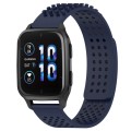 For Garmin Forerunner Sq2 20mm Holes Breathable 3D Dots Silicone Watch Band(Midnight Blue)