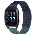 For Garmin Forerunner Sq2 20mm Holes Breathable 3D Dots Silicone Watch Band(Midnight Blue+Olive Gree