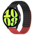 For Samsung Galaxy Watch 6 44mm 20mm Holes Breathable 3D Dots Silicone Watch Band(Black+Red)