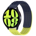 For Samsung Galaxy Watch 6 44mm 20mm Holes Breathable 3D Dots Silicone Watch Band(Midnight Blue+Lime