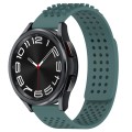 For Samsung Galaxy Watch 6 Classic 47mm 20mm Holes Breathable 3D Dots Silicone Watch Band(Olive Gree