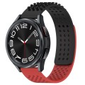 For Samsung Galaxy Watch 6 Classic 47mm 20mm Holes Breathable 3D Dots Silicone Watch Band(Black+Red)