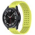 For Samsung Galaxy Watch 6 Classic 47mm 20mm Holes Breathable 3D Dots Silicone Watch Band(Lime Green