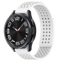 For Samsung Galaxy Watch 6 Classic 43mm 20mm Holes Breathable 3D Dots Silicone Watch Band(White)