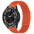 For Samsung Galaxy Watch 6 Classic 43mm 20mm Holes Breathable 3D Dots Silicone Watch Band(Orange)