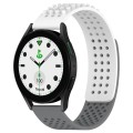 For Samsung Galaxy watch 5 Golf Edition 20mm Holes Breathable 3D Dots Silicone Watch Band(White+Grey