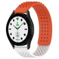 For Samsung Galaxy watch 5 Golf Edition 20mm Holes Breathable 3D Dots Silicone Watch Band(Orange+Whi