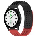 For Samsung Galaxy watch 5 Golf Edition 20mm Holes Breathable 3D Dots Silicone Watch Band(Black+Red)