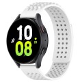 For Samsung Galaxy Watch 5  44mm 20mm Holes Breathable 3D Dots Silicone Watch Band(White)