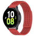 For Samsung Galaxy Watch 5  44mm 20mm Holes Breathable 3D Dots Silicone Watch Band(Red)