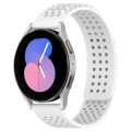 For Samsung Galaxy Watch 5  40mm 20mm Holes Breathable 3D Dots Silicone Watch Band(White)