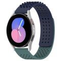 For Samsung Galaxy Watch 5  40mm 20mm Holes Breathable 3D Dots Silicone Watch Band(Midnight Blue+Oli
