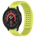 For Samsung Galaxy Watch 5 Pro  45mm 20mm Holes Breathable 3D Dots Silicone Watch Band(Lime Green)