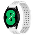 For Samsung Galaxy Watch 4 44mm 20mm Holes Breathable 3D Dots Silicone Watch Band(White)