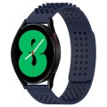 For Samsung Galaxy Watch 4 44mm 20mm Holes Breathable 3D Dots Silicone Watch Band(Midnight Blue)