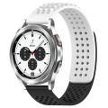 For Samsung  Galaxy Watch 4 Classic 42mm 20mm Holes Breathable 3D Dots Silicone Watch Band(White+Bla