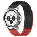 For Samsung  Galaxy Watch 4 Classic 42mm 20mm Holes Breathable 3D Dots Silicone Watch Band(Black+Red