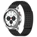 For Samsung  Galaxy Watch 4 Classic 42mm 20mm Holes Breathable 3D Dots Silicone Watch Band(Black)