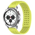 For Samsung  Galaxy Watch 4 Classic 42mm 20mm Holes Breathable 3D Dots Silicone Watch Band(Lime Gree