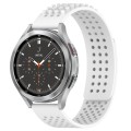 For Samsung  Galaxy Watch 4 Classic 46mm 20mm Holes Breathable 3D Dots Silicone Watch Band(White)