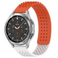 For Samsung  Galaxy Watch 4 Classic 46mm 20mm Holes Breathable 3D Dots Silicone Watch Band(Orange+Wh