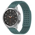 For Samsung  Galaxy Watch 4 Classic 46mm 20mm Holes Breathable 3D Dots Silicone Watch Band(Olive Gre